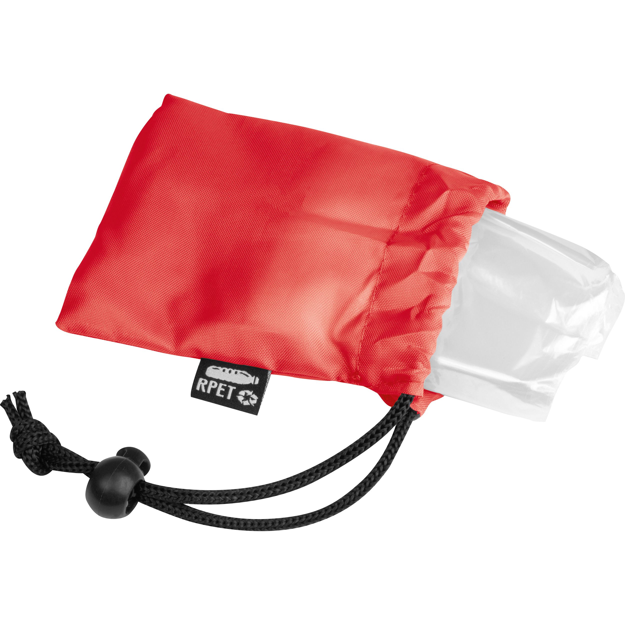 Regenponcho aus RPET - rot-161