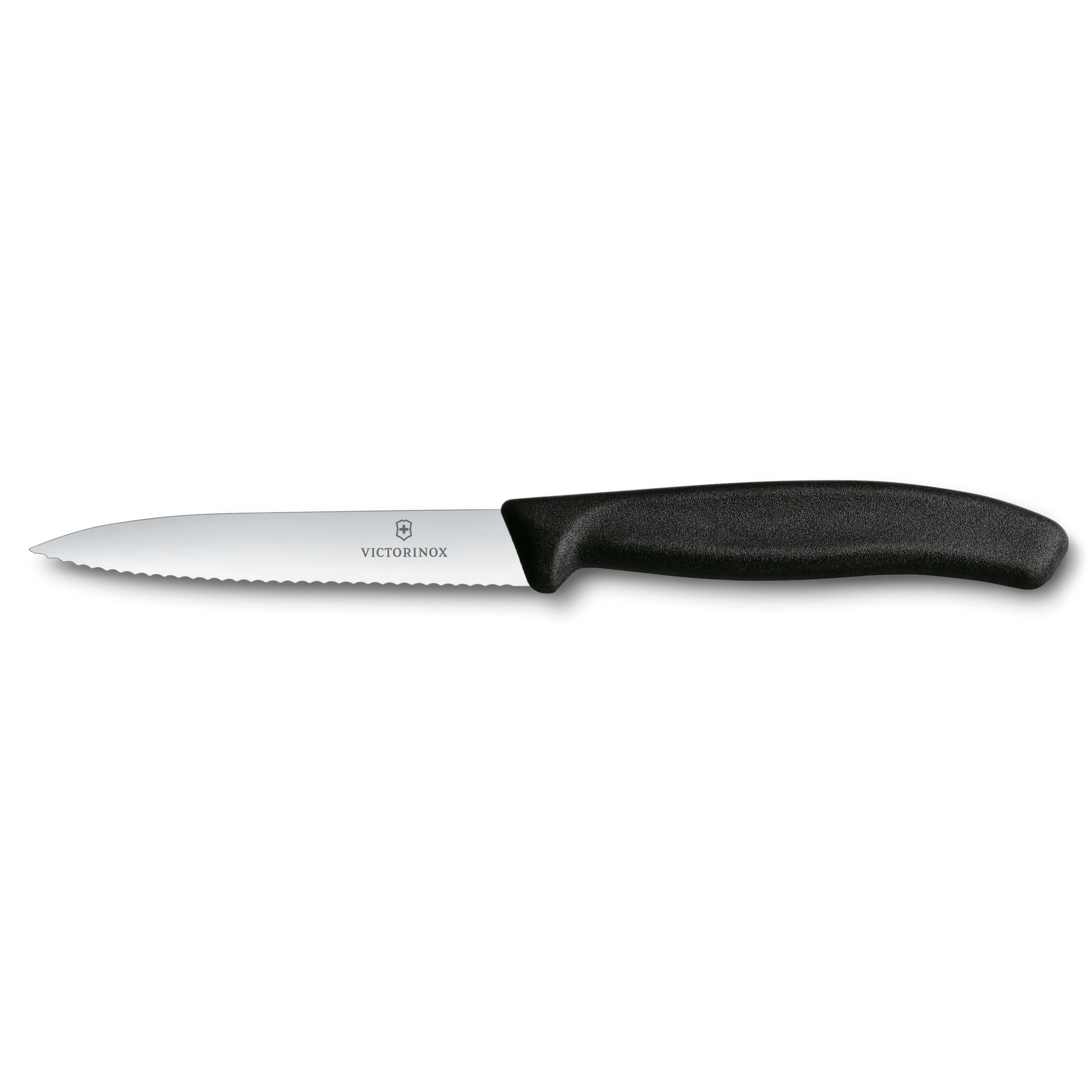 Swiss Classic Gemüsemesser 10 cm mit Wellenschliff - schwarz-426