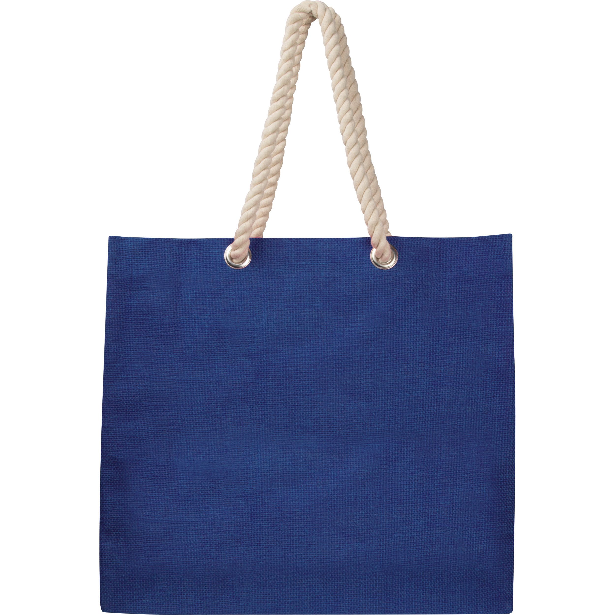 Jutetasche mit Kordelgriffen - blau-715