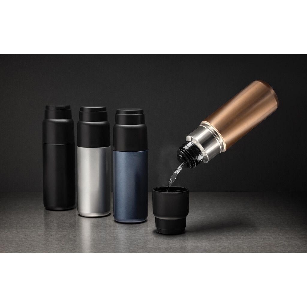 Thermocup RCS recycelte Thermoflasche mit Becher, 500ml - silber-85