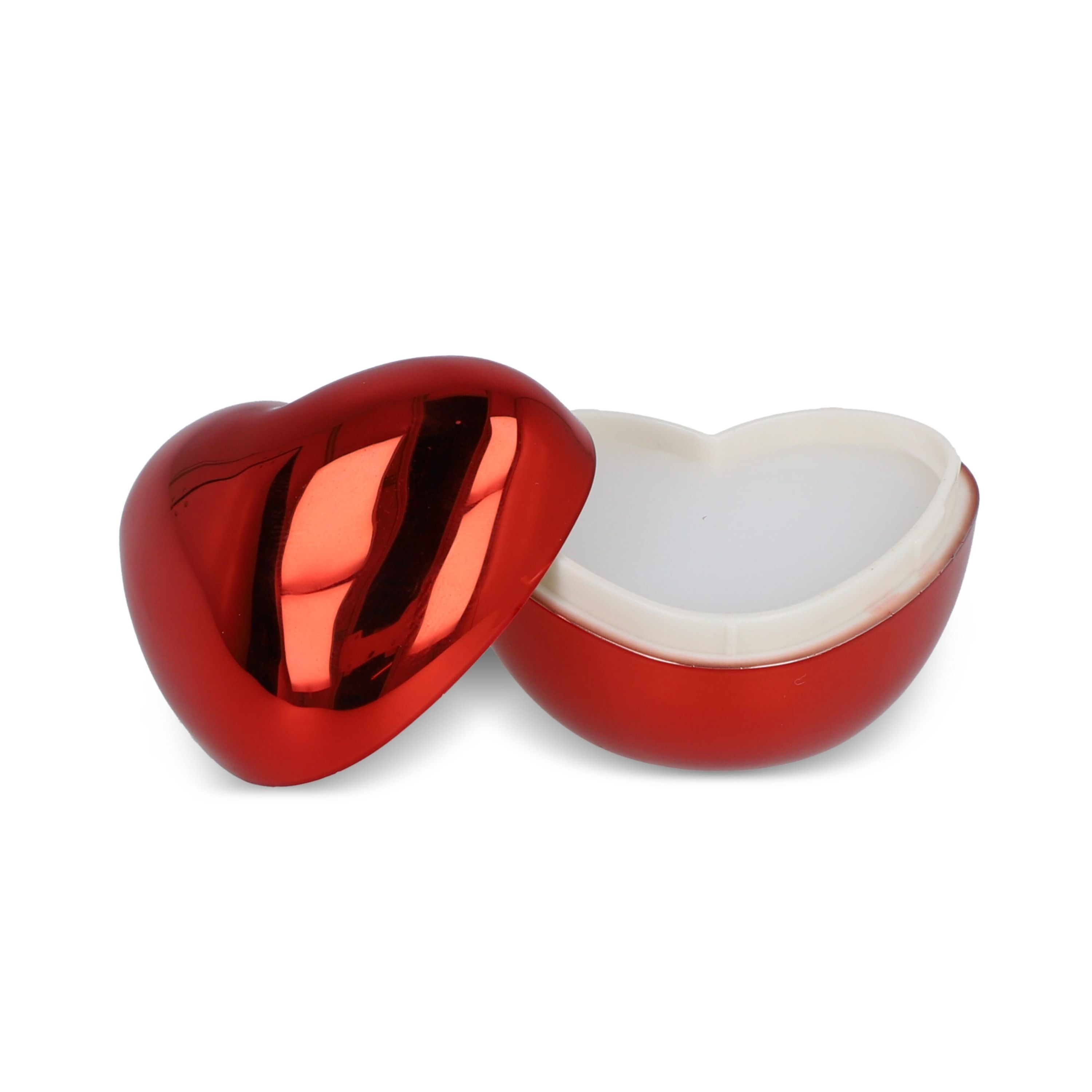 Lippenbalsam in metallischer Herzformdose - rot-701
