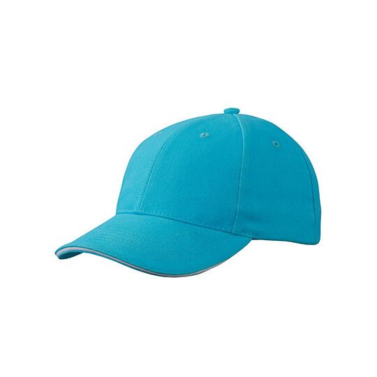 6-Panel Sandwich Cap - pacific - white-331