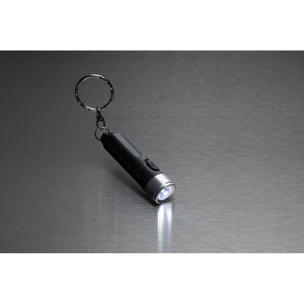 Globix USB Schlüsselanhänger-Taschenlampe aus RCS rABS - schwarz-226