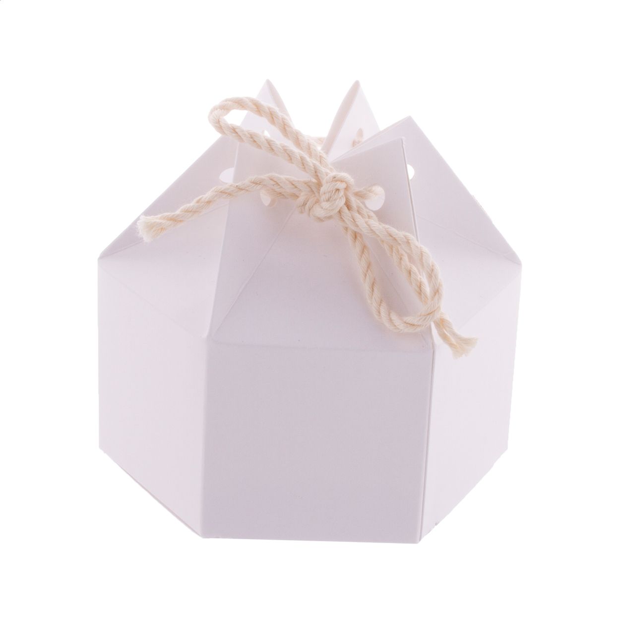 CreaBox HexaCord S Sechseckige Geschenkbox - weiß-925