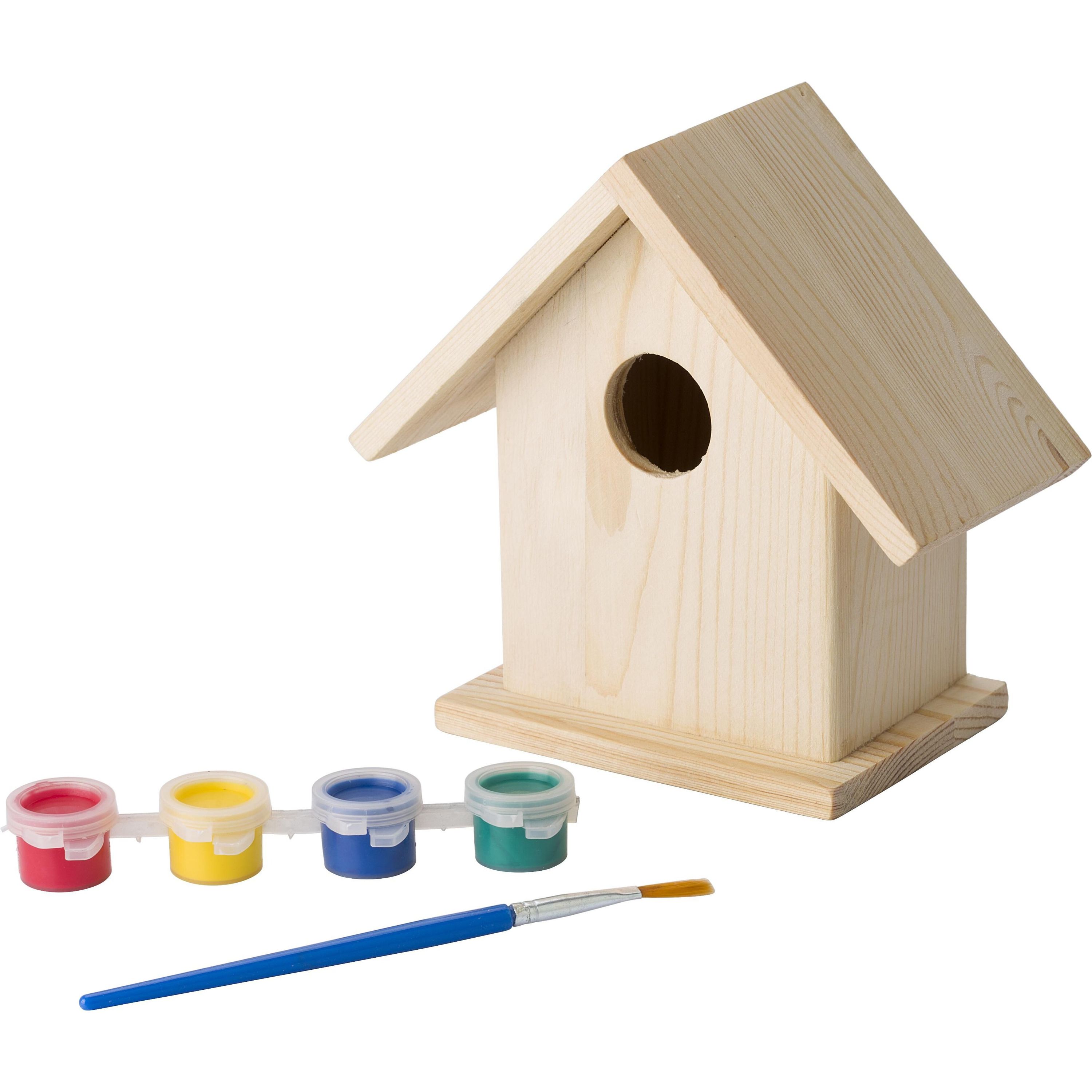 Vogelhaus mit Malset Wesley - braun-732