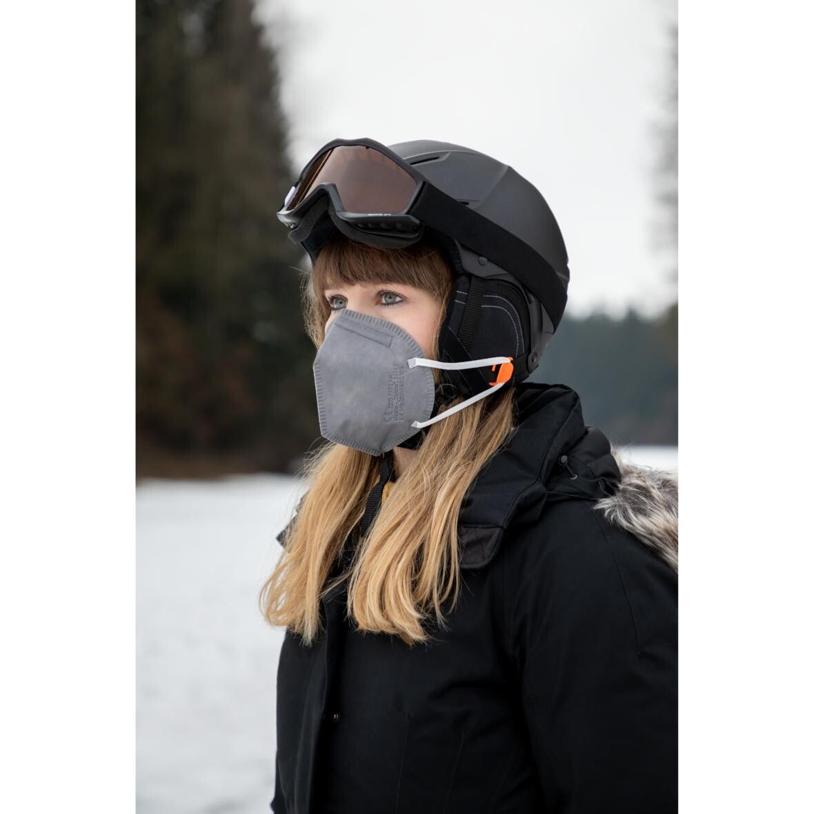 Maskenhalterung Helm 2er Set - schwarz-669