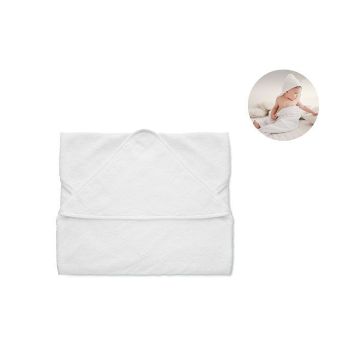 Kapuzenbadetuch Baby HUGME - weiß-707
