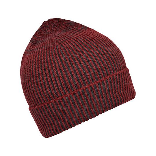 Ribbed Beanie - dark red - anthracite-375