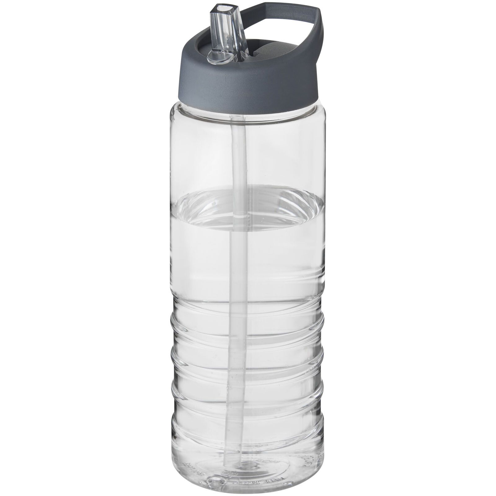 H2O Active Treble 750 ml Sportflasche mit Ausgussdeckel - transparent -  storm grey-543