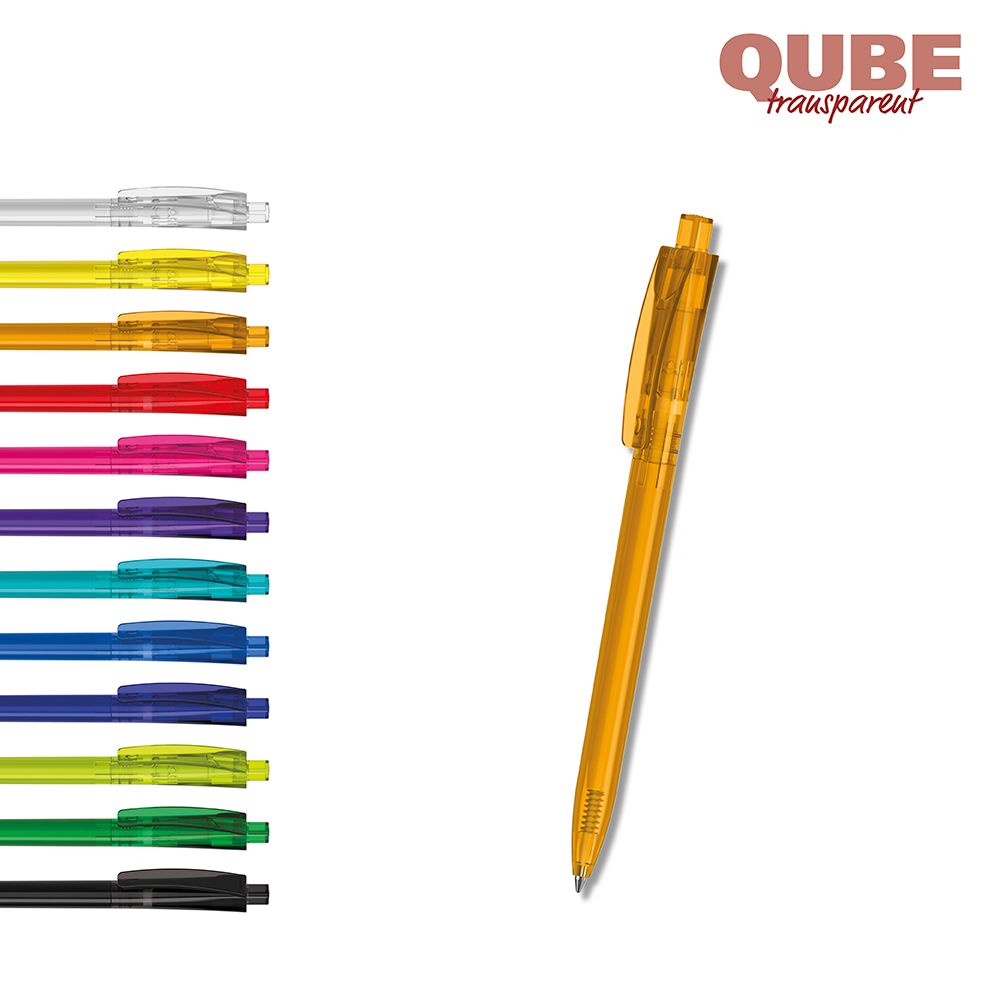 Druckkugelschreiber Qube transparent - transparent-589