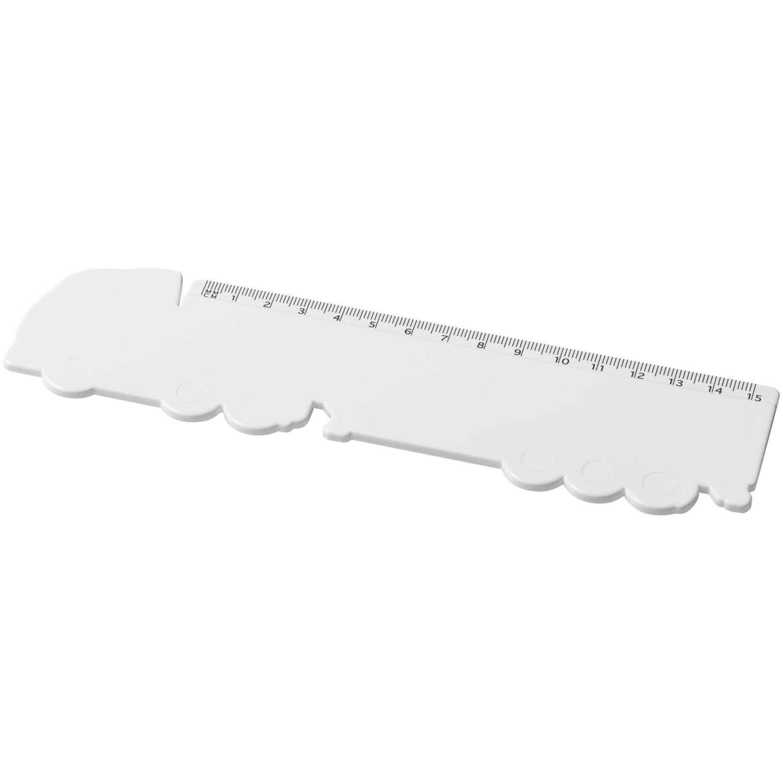 Tait 15 cm LKW-förmiges Lineal aus Recycling-Kunststoff - weiss-417