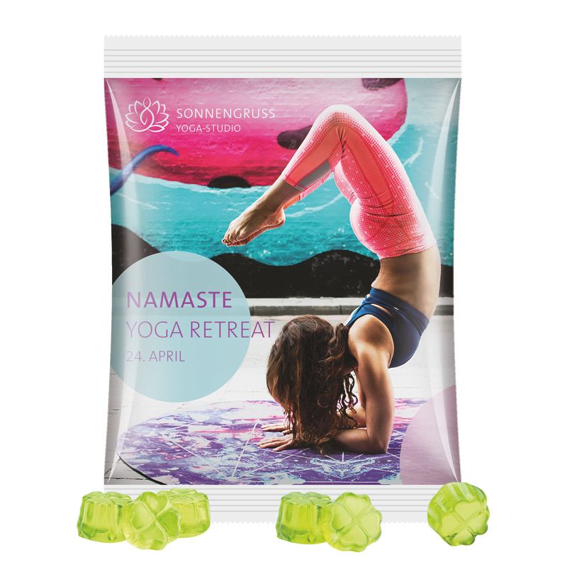 Maxitüte, Folie weiß, Trolli Fruchtgummi Kleeblatt-799