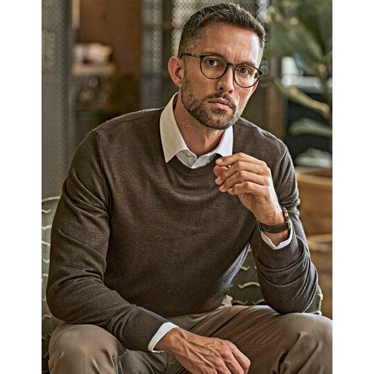 Men´s Crew Neck Sweater - mocha-195