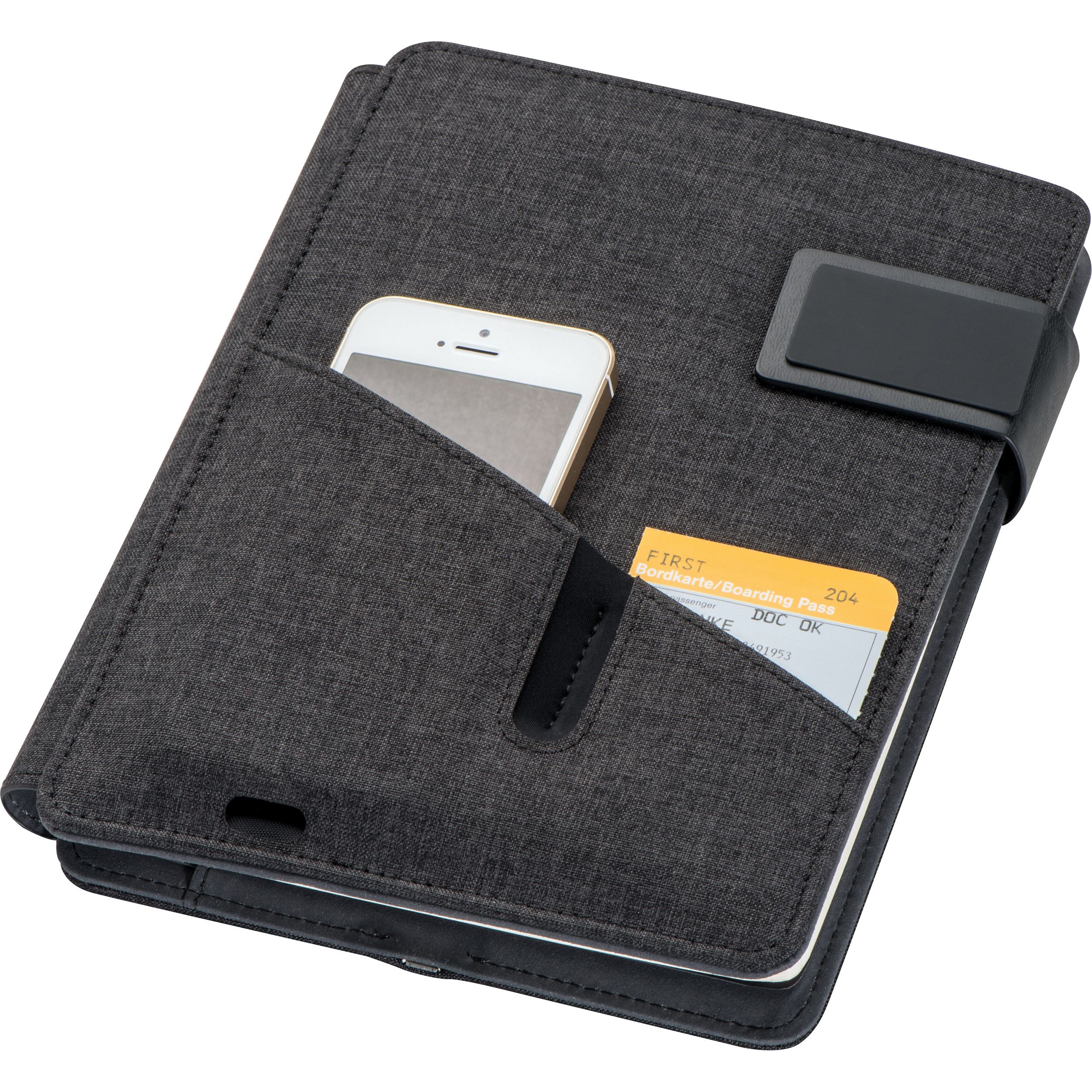 Powerbank Mappe Leno - schwarz-306