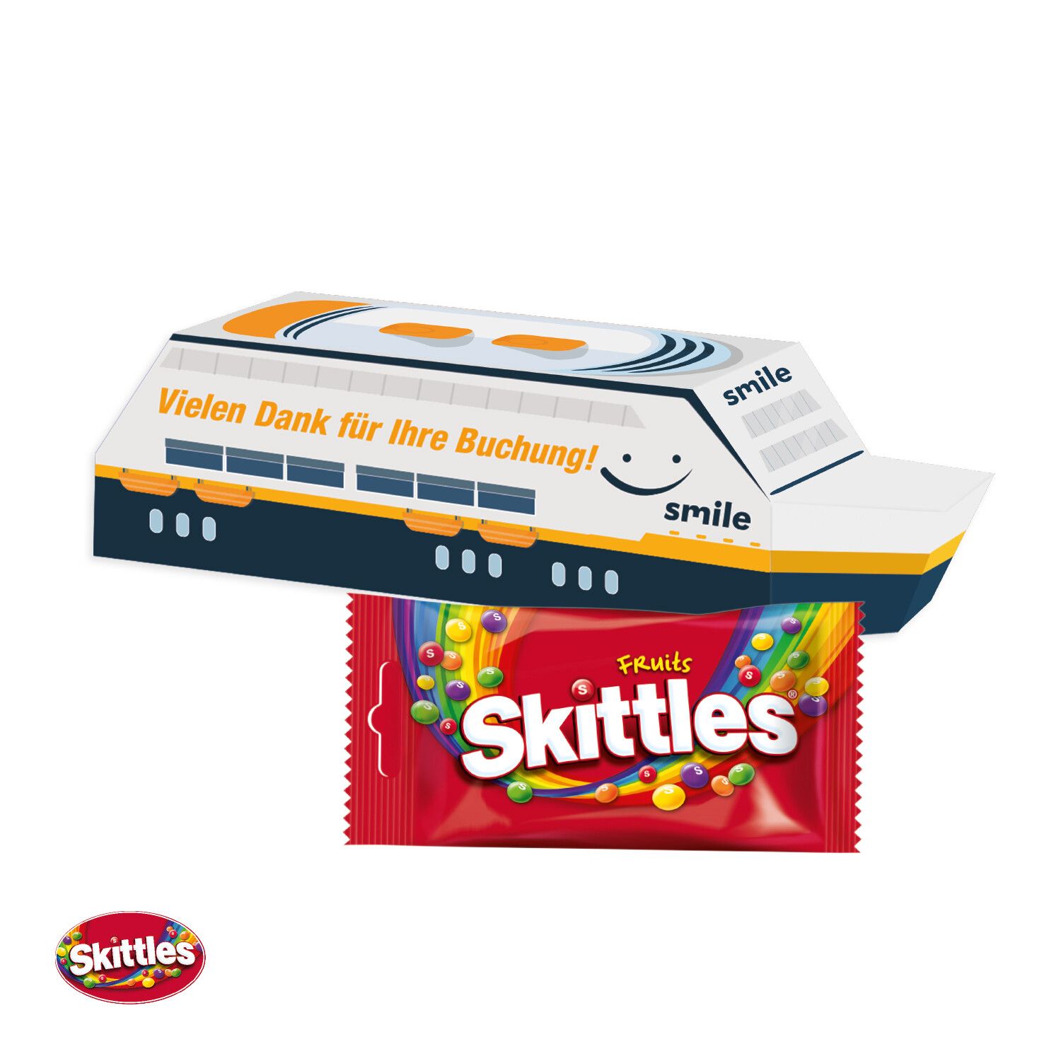 3D Präsent "Schiff" mit Skittles®-354