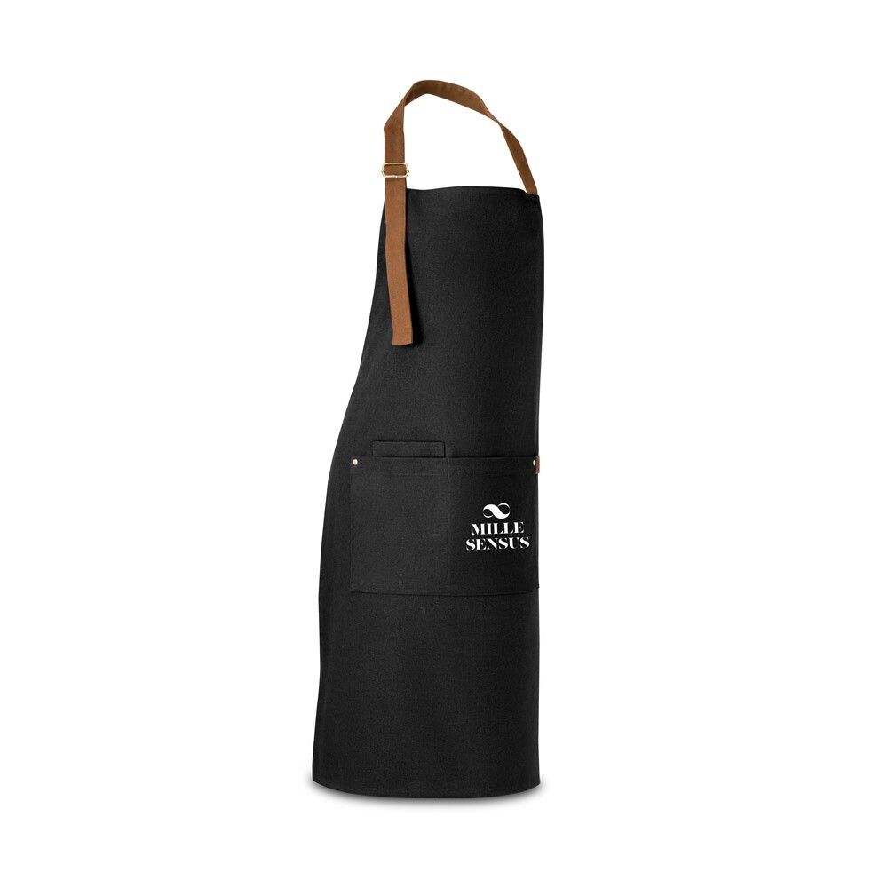VESPER Schürze aus 100% Canvas-Baumwolle (300 g/m²) mit Metalldetails - schwarz-373