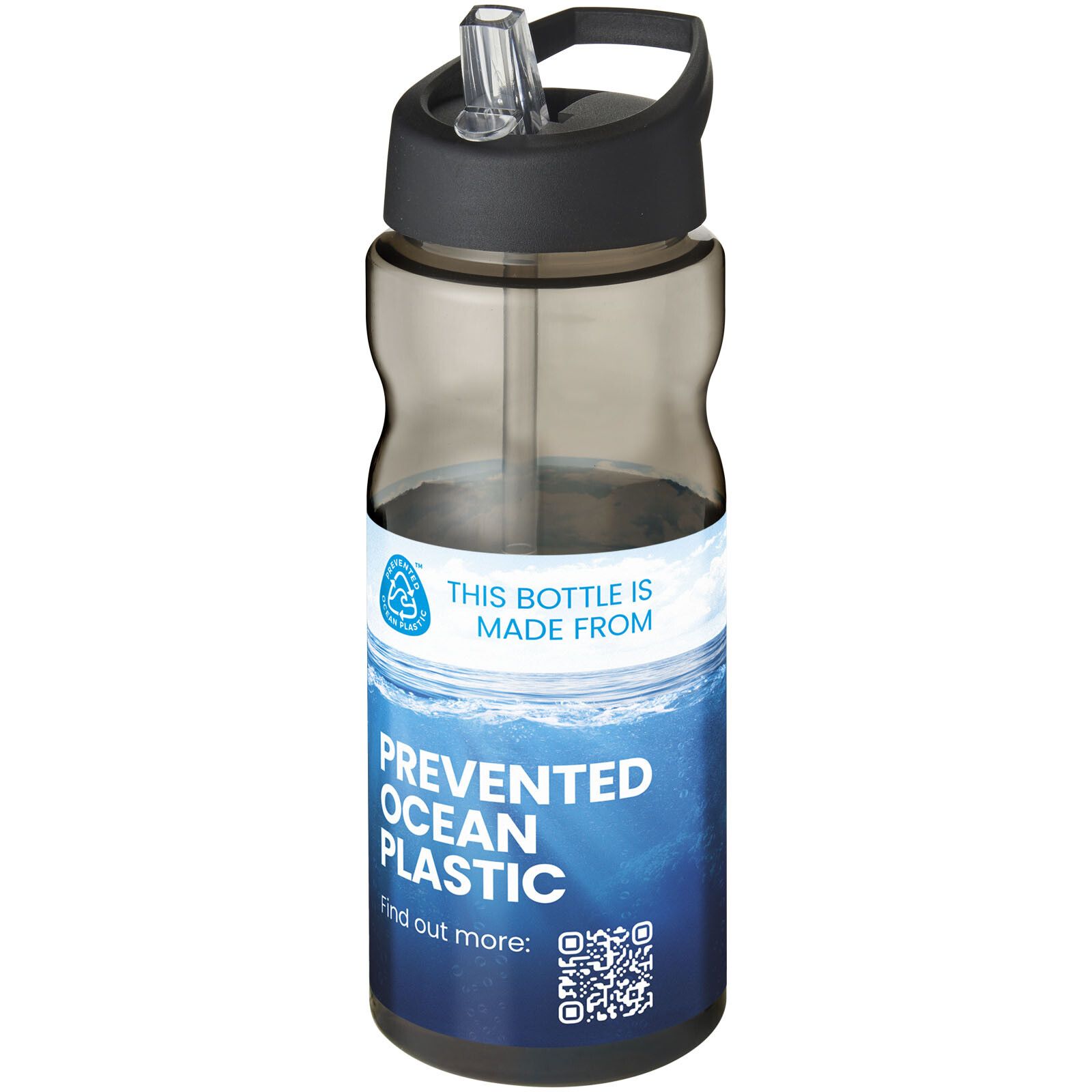 H2O Active Eco Base 650 ml Sportflasche mit Ausgussdeckel - charcoal -  schwarz-840