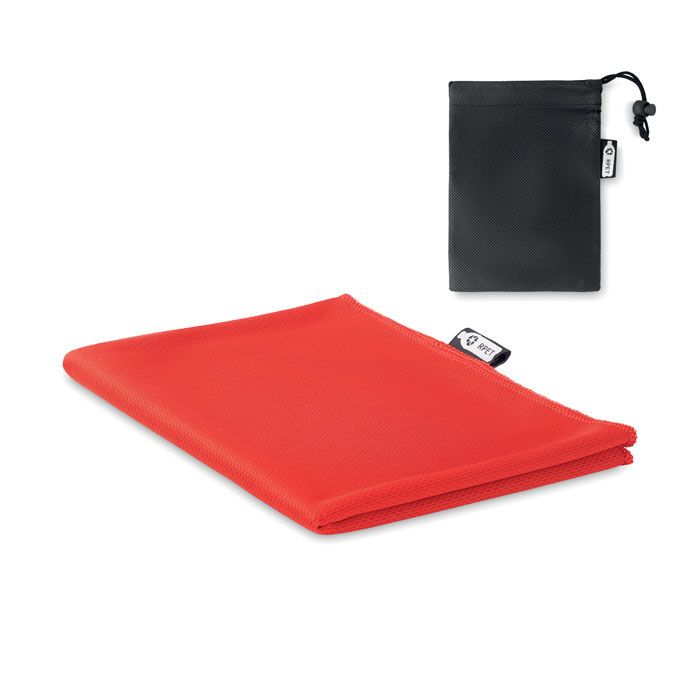 RPET Sporthandtuch mit Beutel TUKO RPET - rot-510