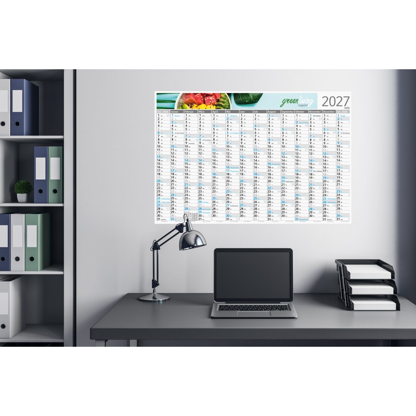 Wandplaner Horizont RECYCLING, blau-841