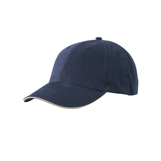 Light Brushed Sandwich Cap - navy - beige-707