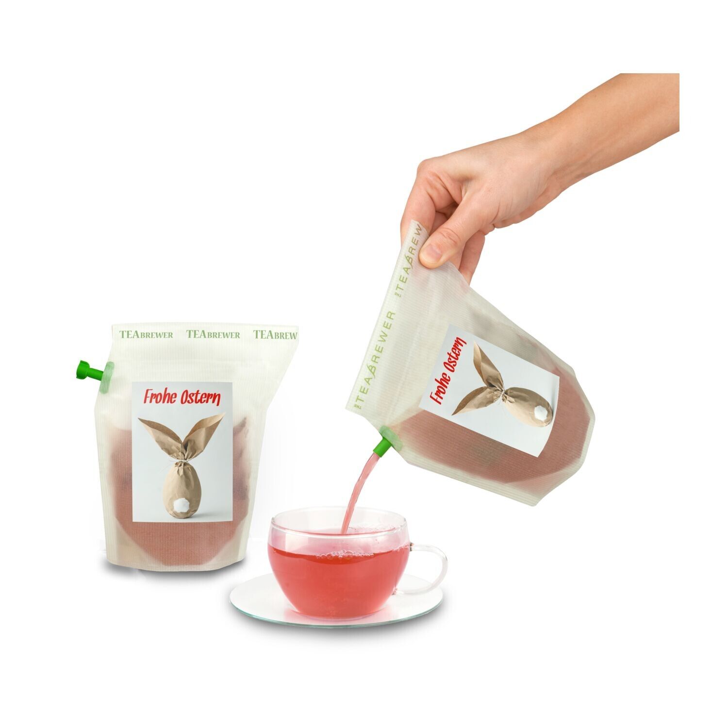Oster-Tee Tasty Berry - Frohe Ostern Packpapierhase-537