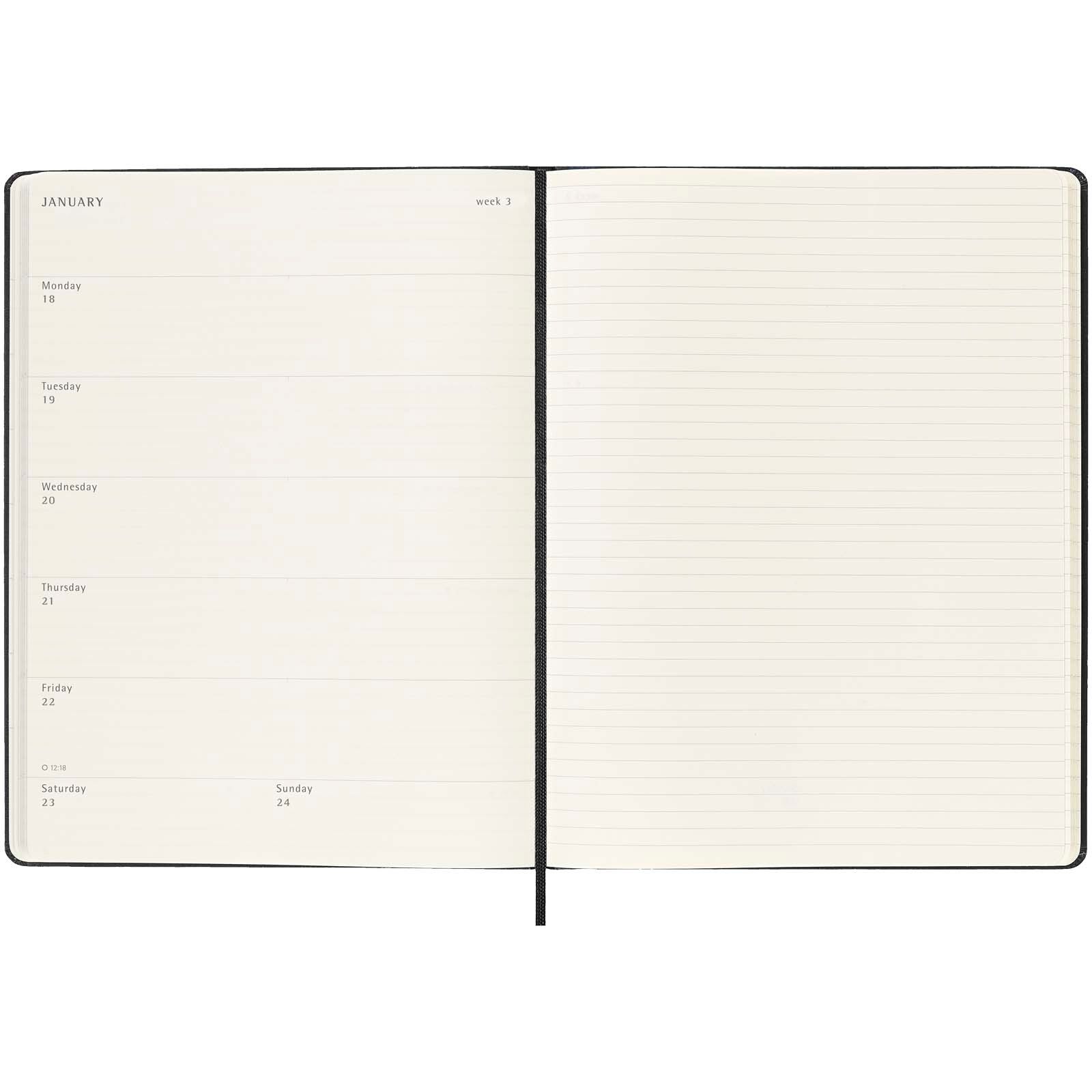 Moleskine Hardcover 12 Monate Wochenkalender XL - schwarz-100