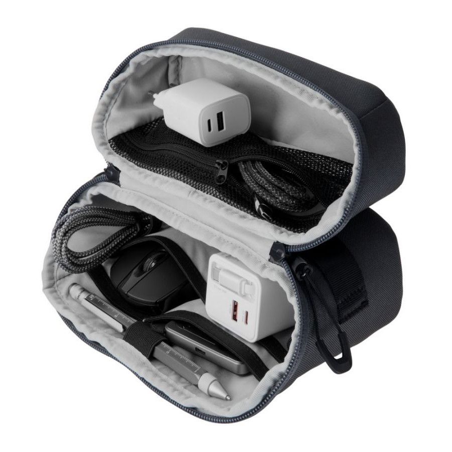 TROIKA Kabeltasche BLUE CYCLE TECH 2 GO - dunkelgrau-129