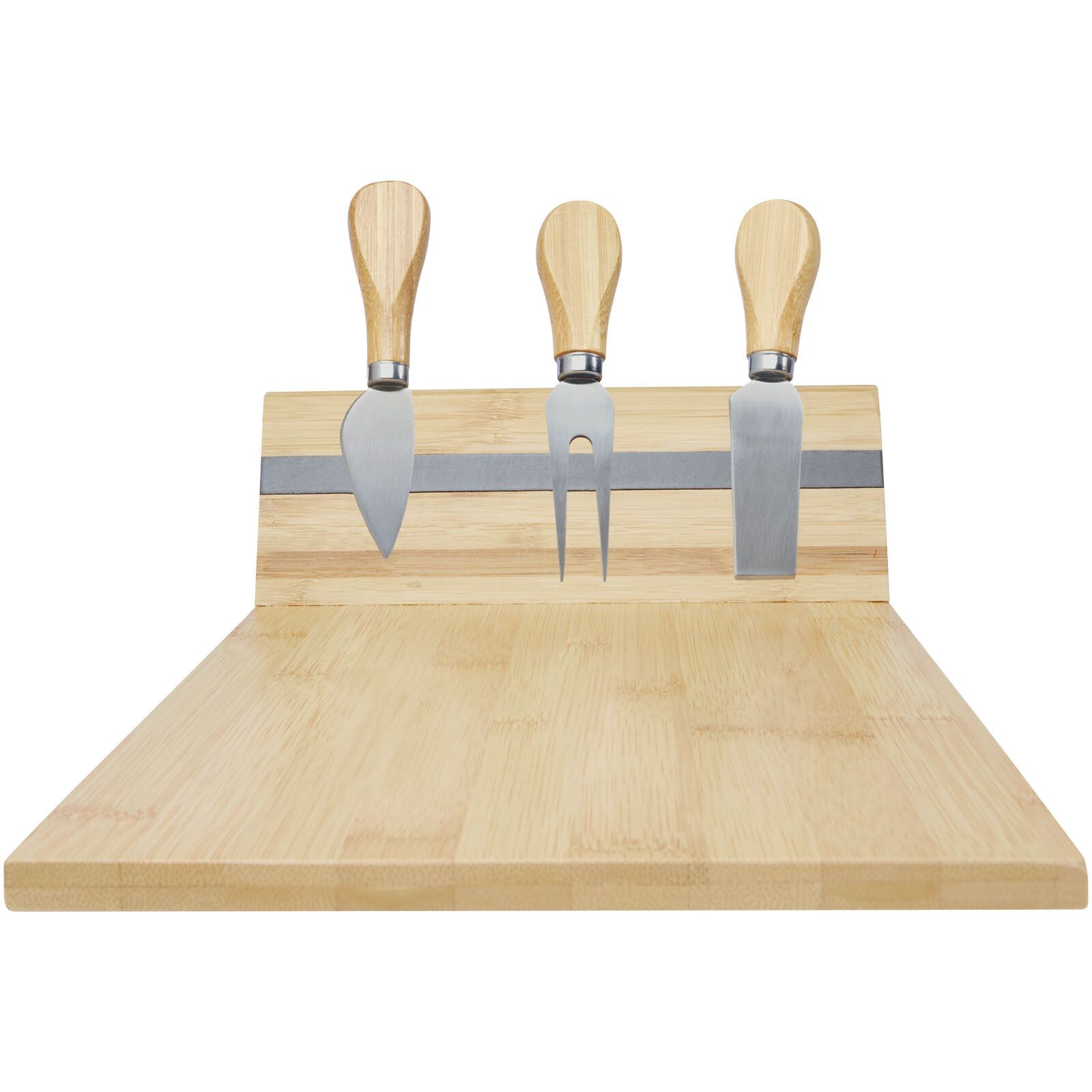 Mancheg Bambus Käseplatte mit Besteck magnetisch - natural-881