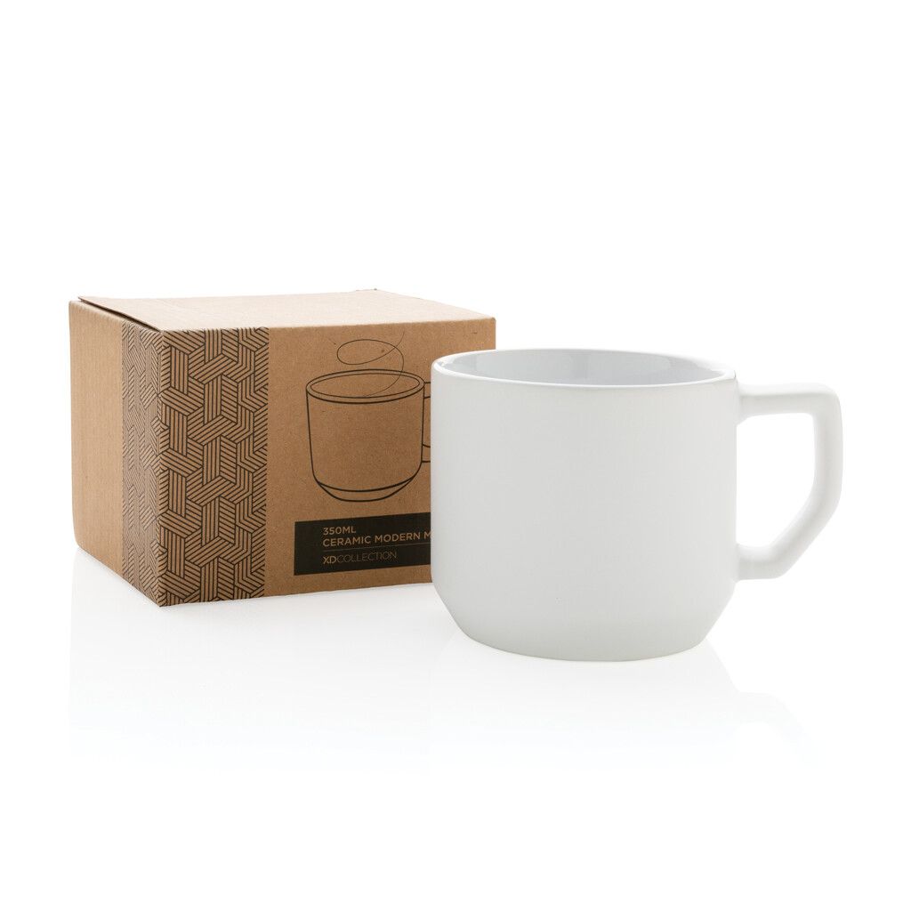 Moderne Keramiktasse, 350ml - weiß-557