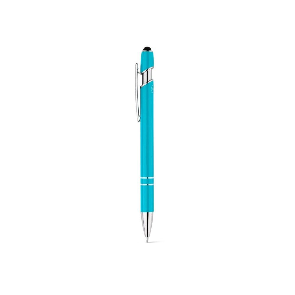 NEIL Kugelschreiber mit Gehäuse aus recyceltem Aluminium (100% rAL) und Touch-Pen Druckknopf - hellblau-29