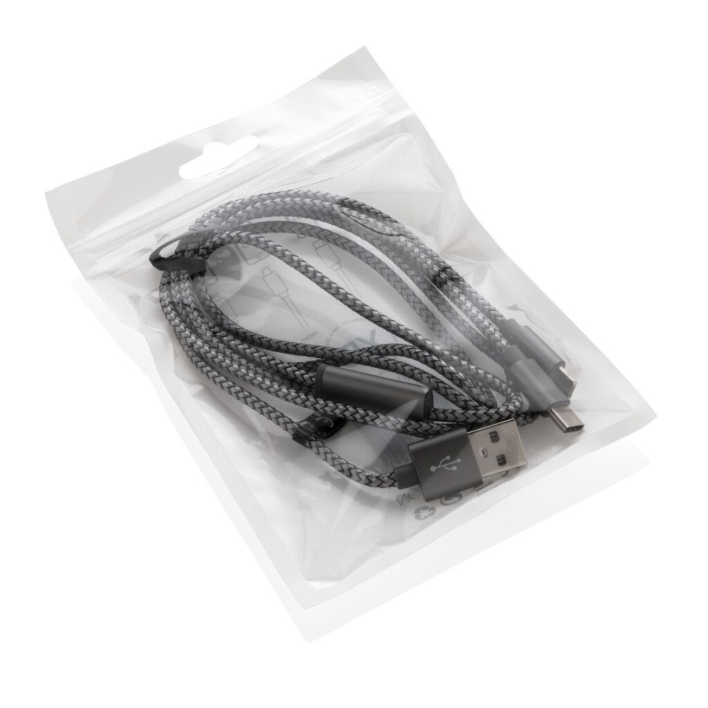 3-in-1 umwobenes Kabel - grau-762