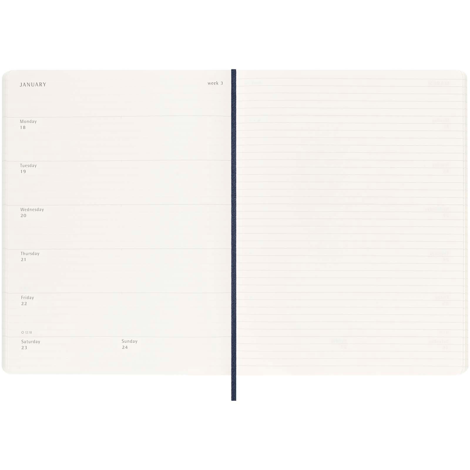 Moleskine Softcover 12 Monate Wochenkalender XL - saphir-352