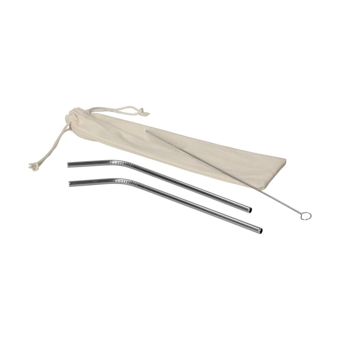 Strohhalm-Set Steel - silber - natur-579