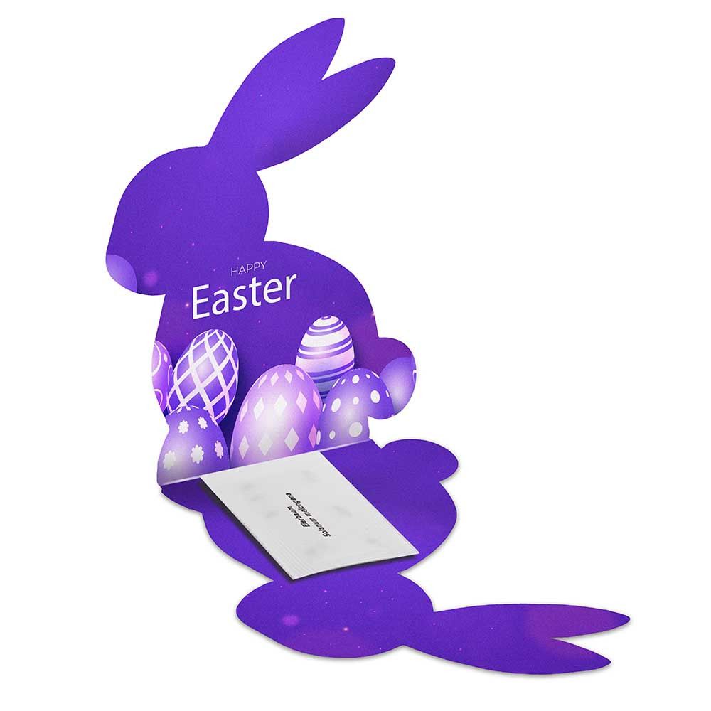 Klappkärtchen Osterhase - Druck individuell Digitaldruck Vorder- und Rückseite-552