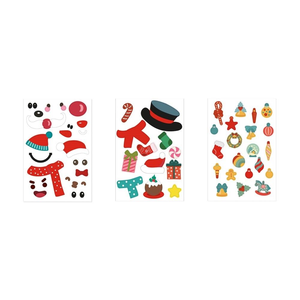 GLIMN Weihnachts-Bastelset mit Figuren und Aufklebern - weiß-459