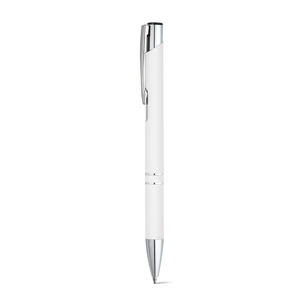BETA SOFT Kugelschreiber aus Aluminium mit Gummifinish - weiß-19