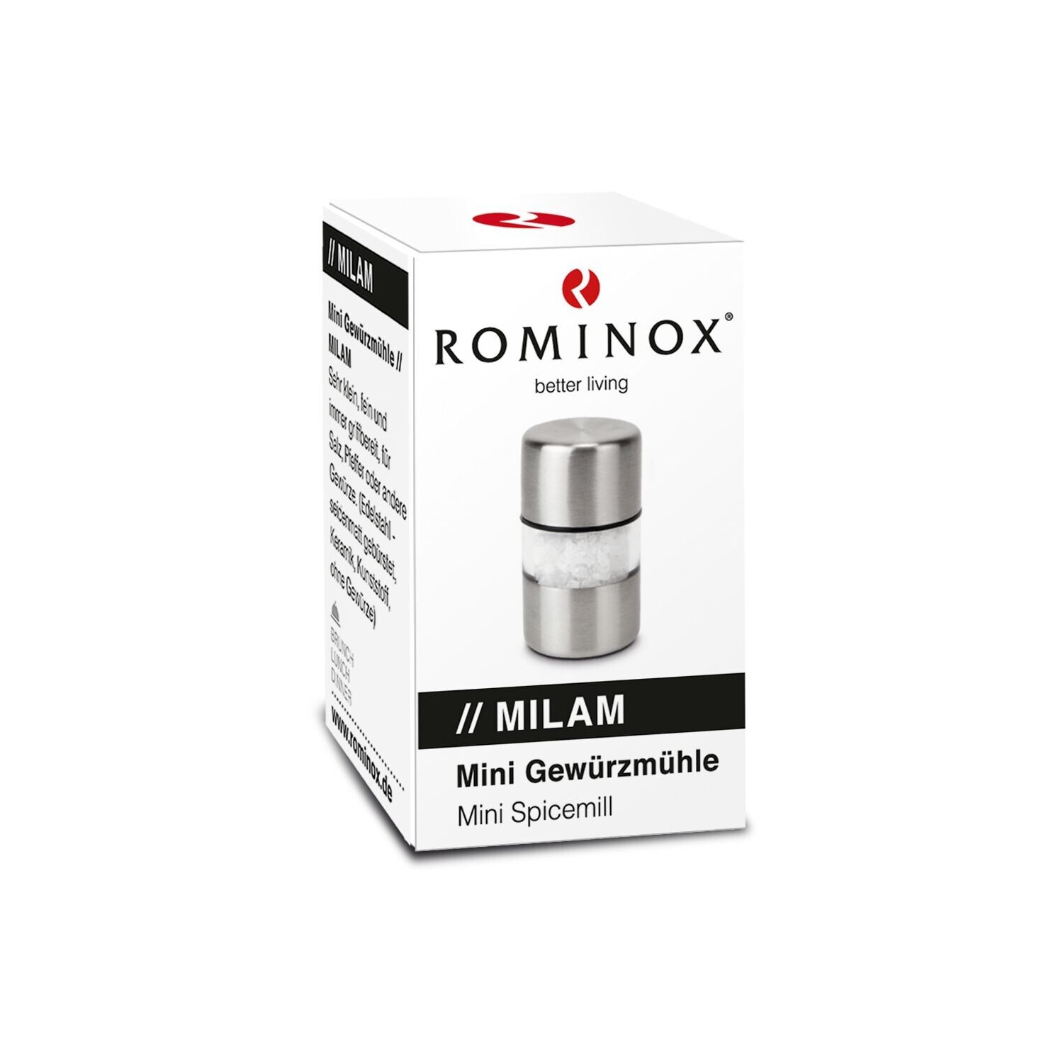 ROMINOX® Mini Salz- oder Pfeffermühle Milam-136