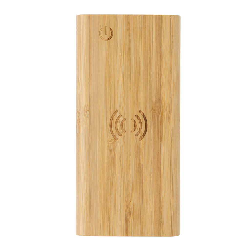 8.000mAh Bambus-Wireless-Powerbank - braun-263