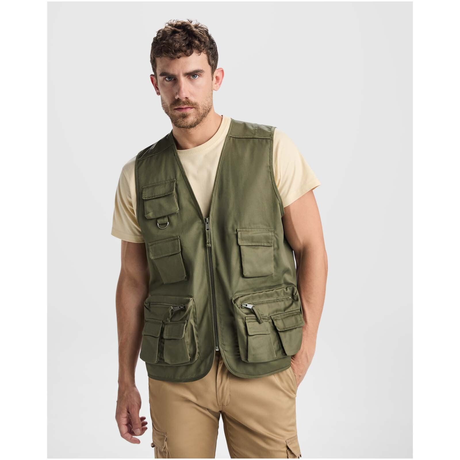 Venera Arbeitsweste mit V-Ausschnitt und mehreren Taschen, 200 g/m2  - rot-186