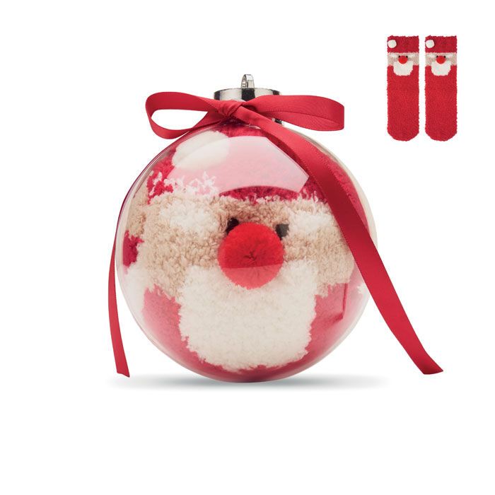 Weihnachtsbaumkugel mit Socken SNUG M - rot-89