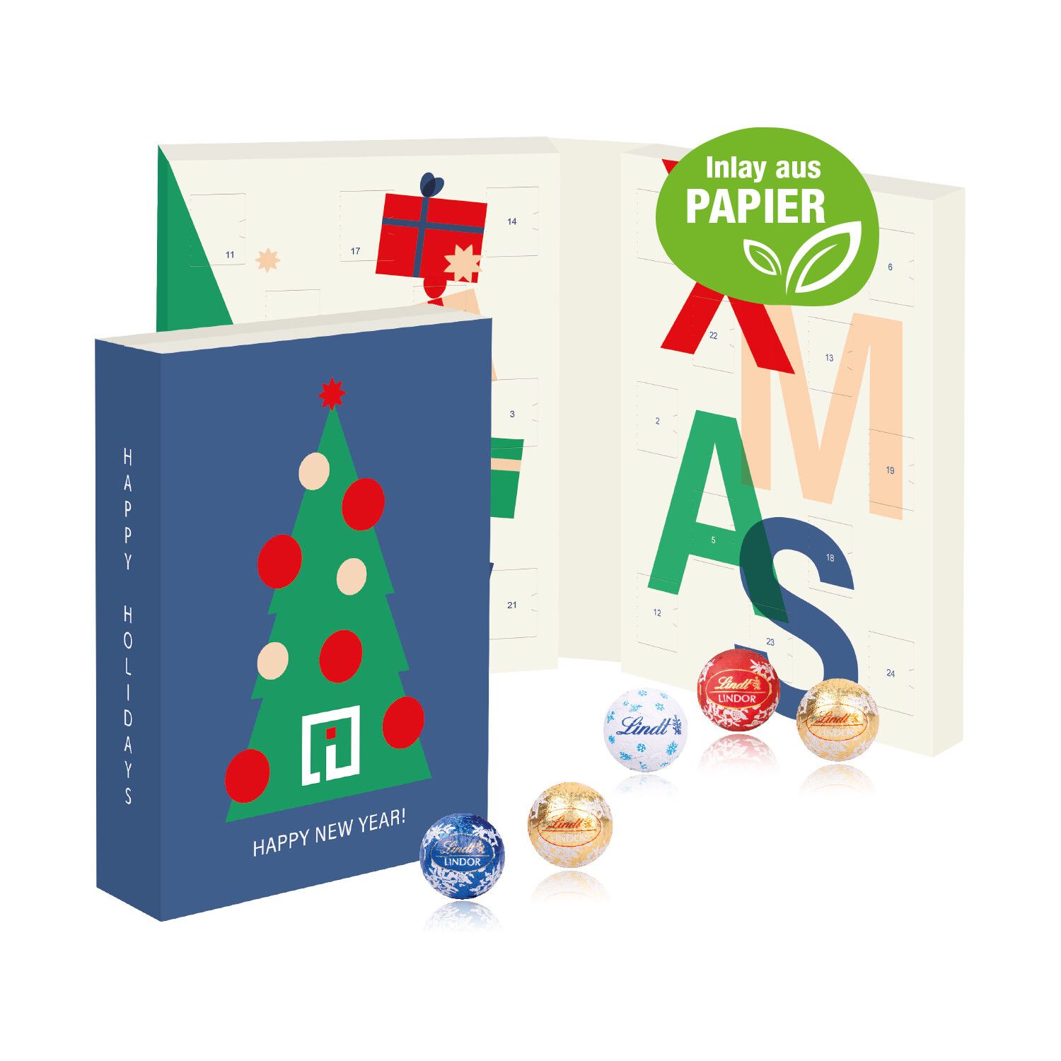 Lindt Adventskalender Zum Aufklappen, Inlay Aus Papier-770
