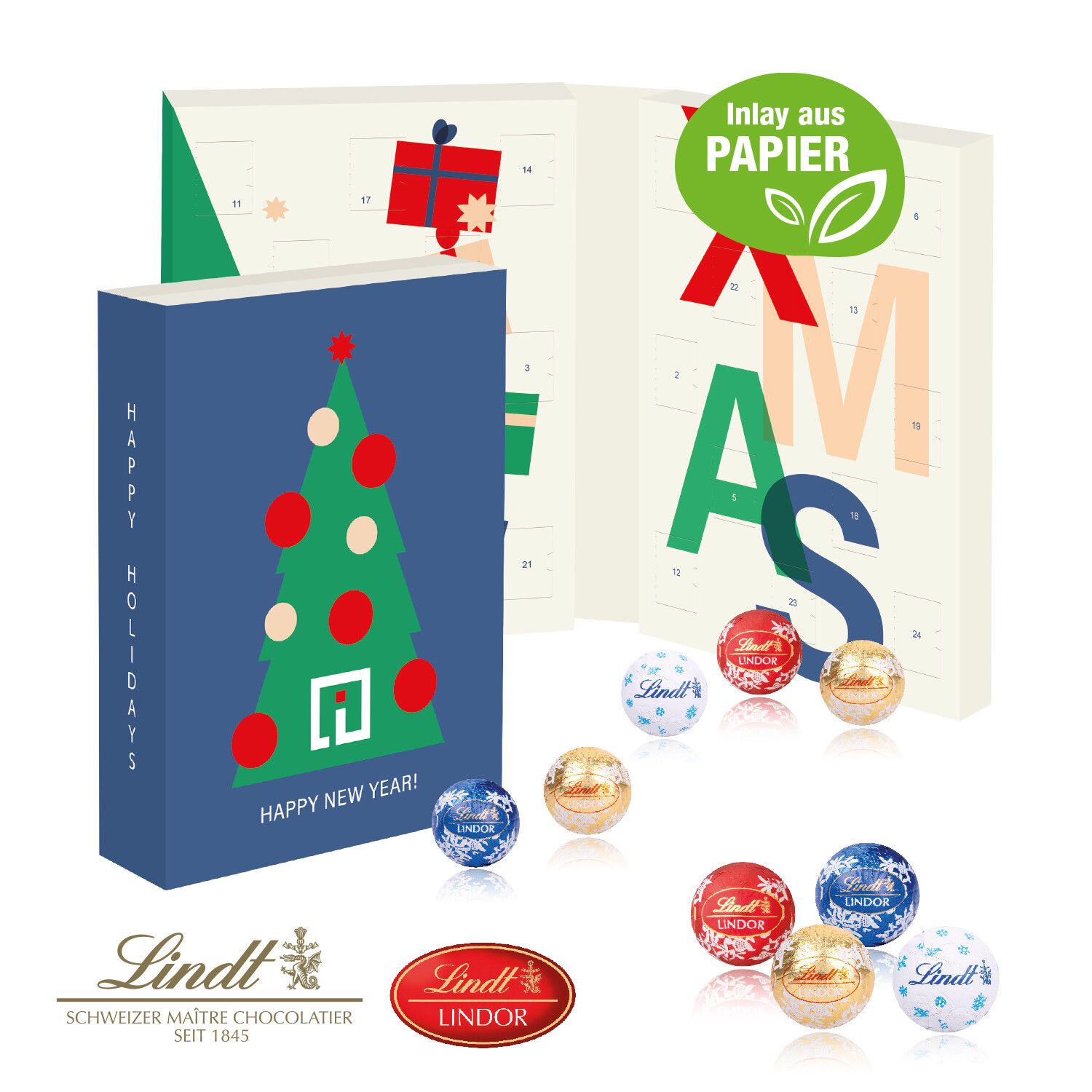 Lindt Adventskalender Zum Aufklappen, Inlay Aus Papier-770