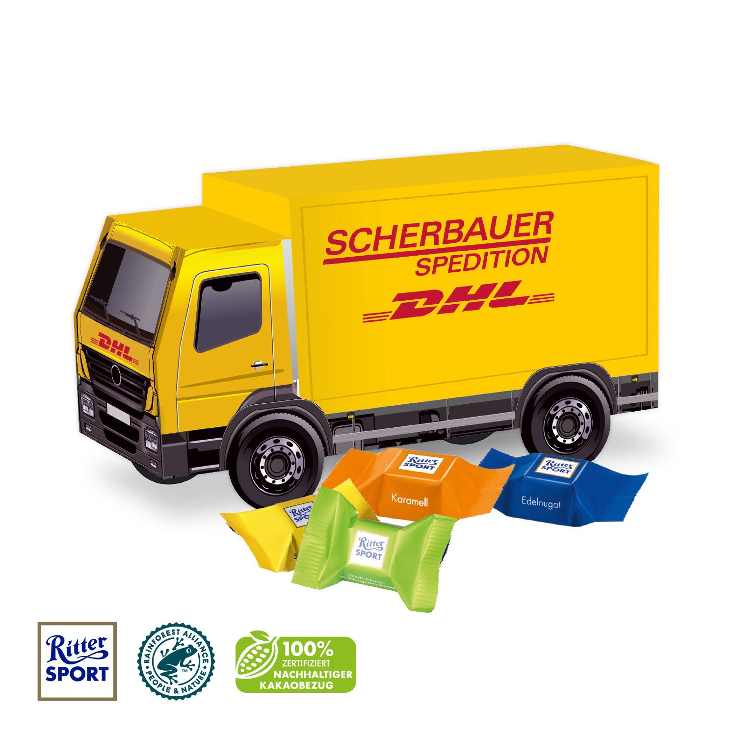 3D Präsent "Lkw" mit Ritter Sport Schokowürfel-329