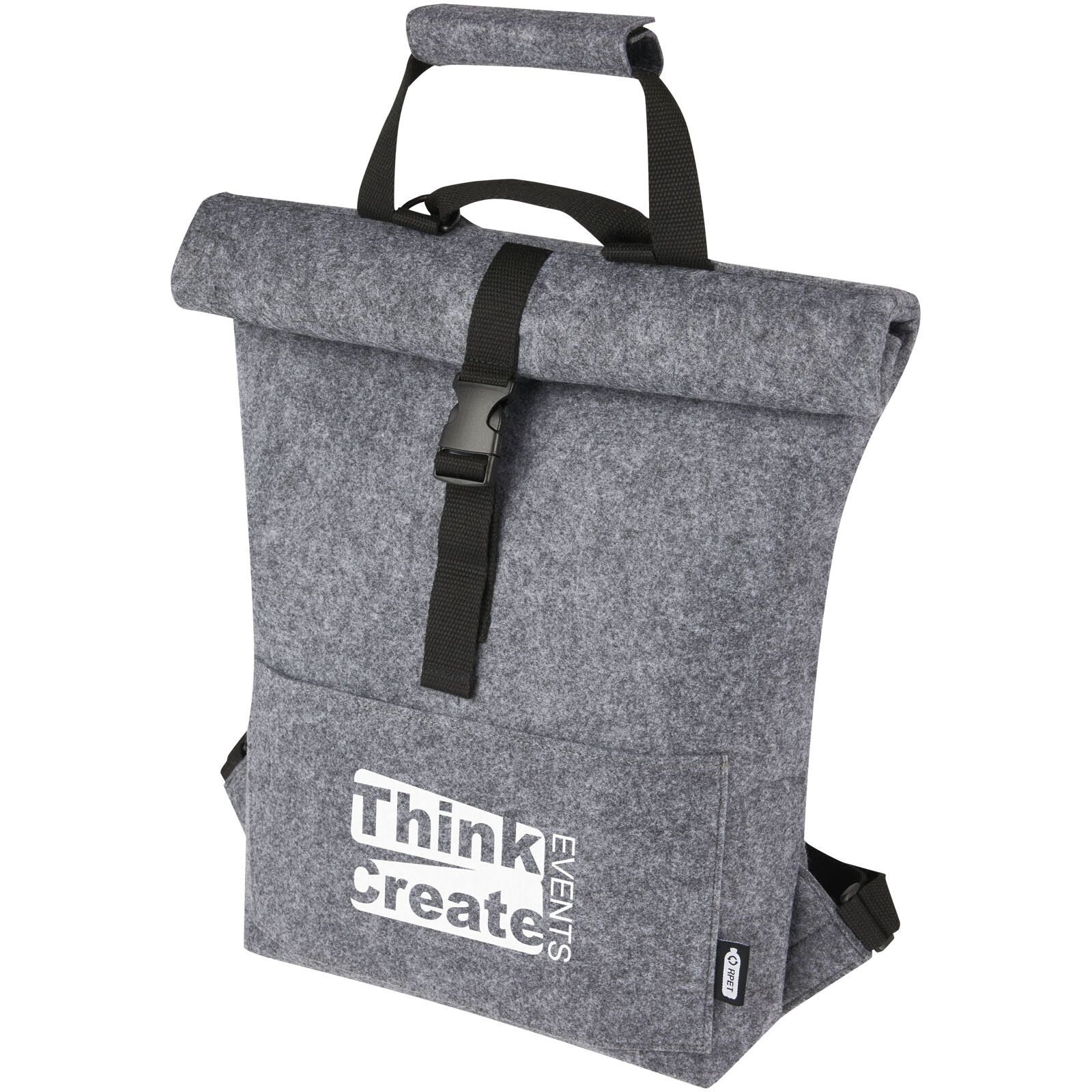 Felta Fahrradtasche aus GRS-recyceltem Filz 13 L - mittelgrau-808