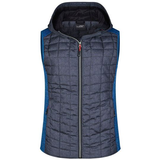 Ladies´ Knitted Hybrid Vest - kiwi melange - anthracite melange-19