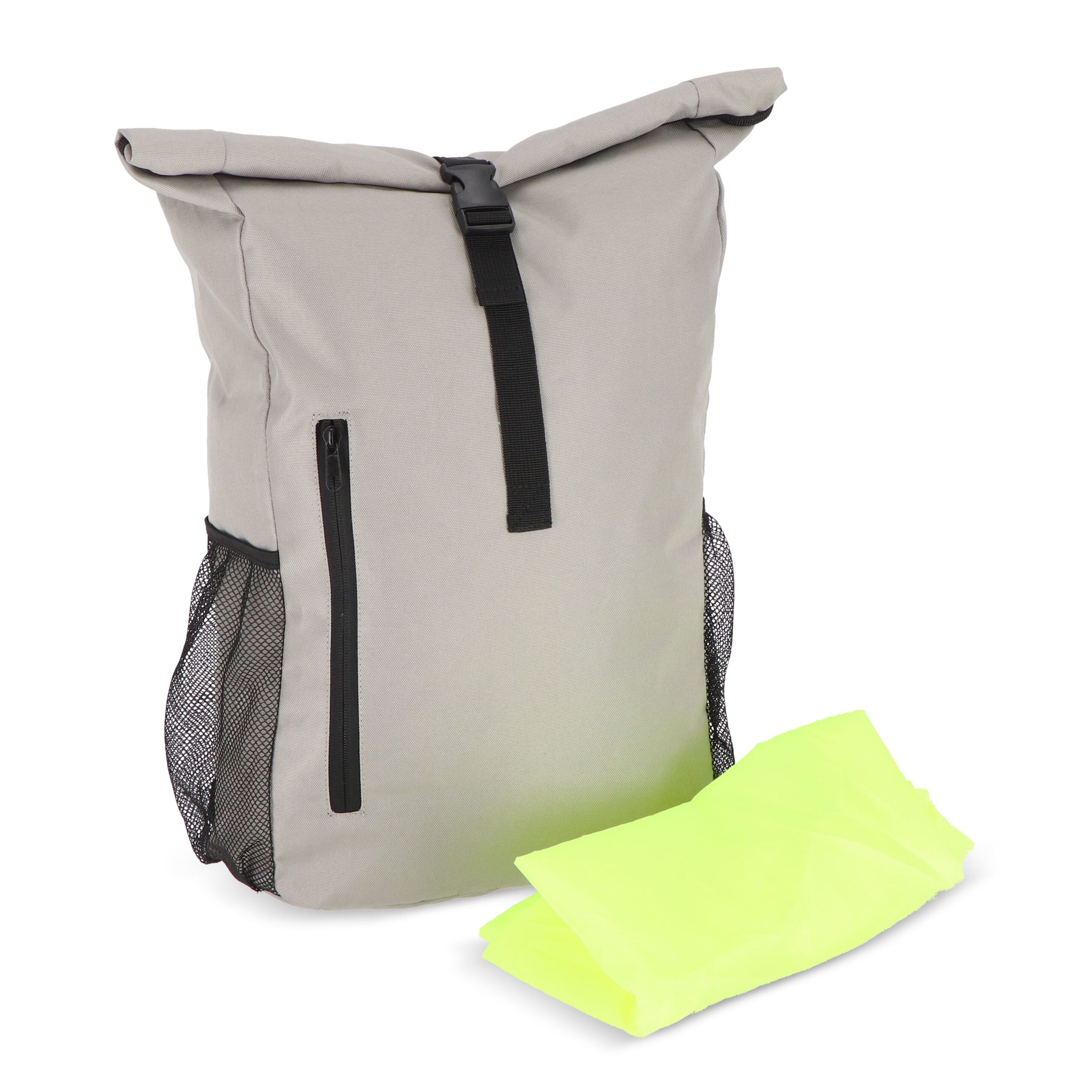 R-PET 600D Rolltop Fahrrad-Rucksack 20L - grau-288