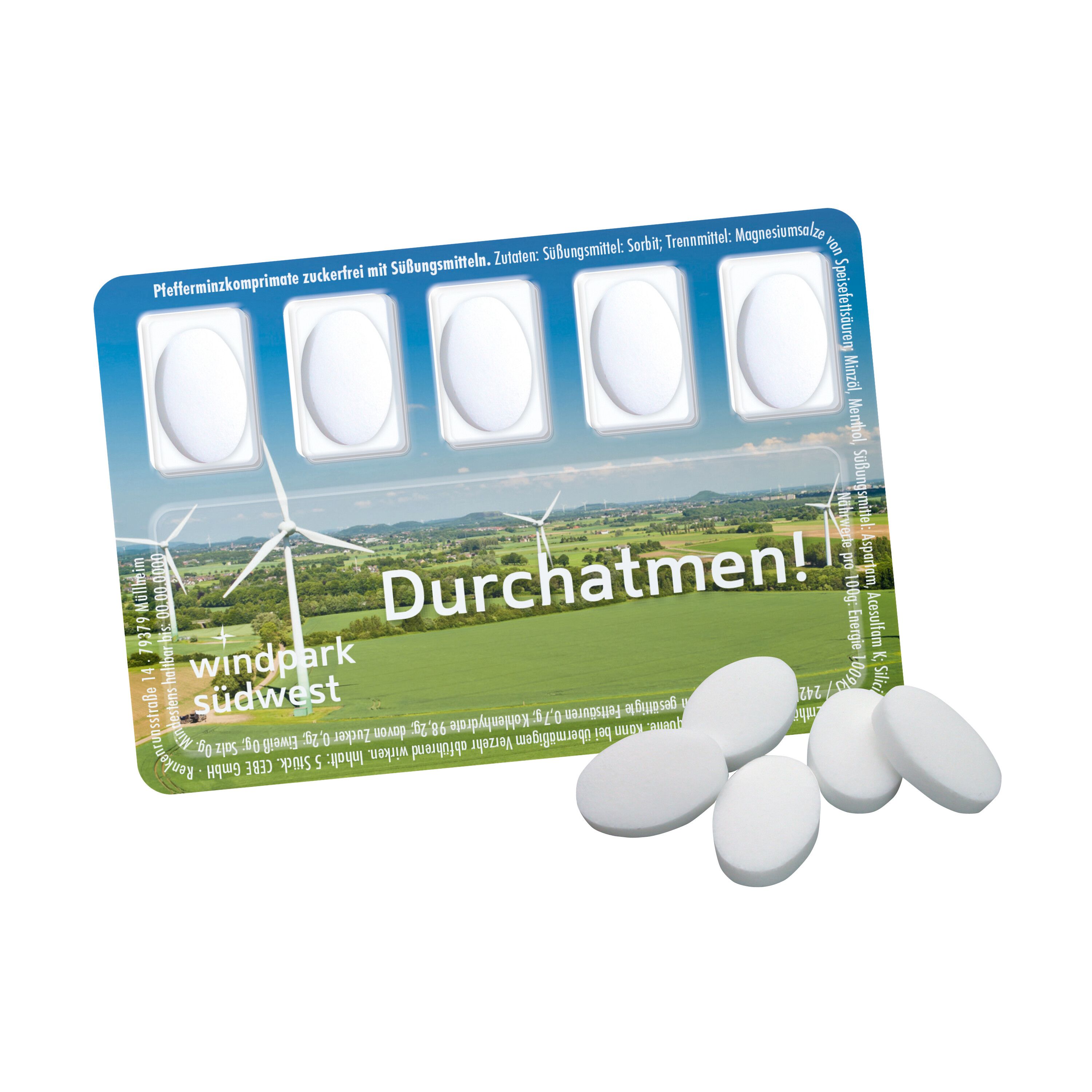 Smart Card mit zuckerfreien Pfefferminzpastillen-54
