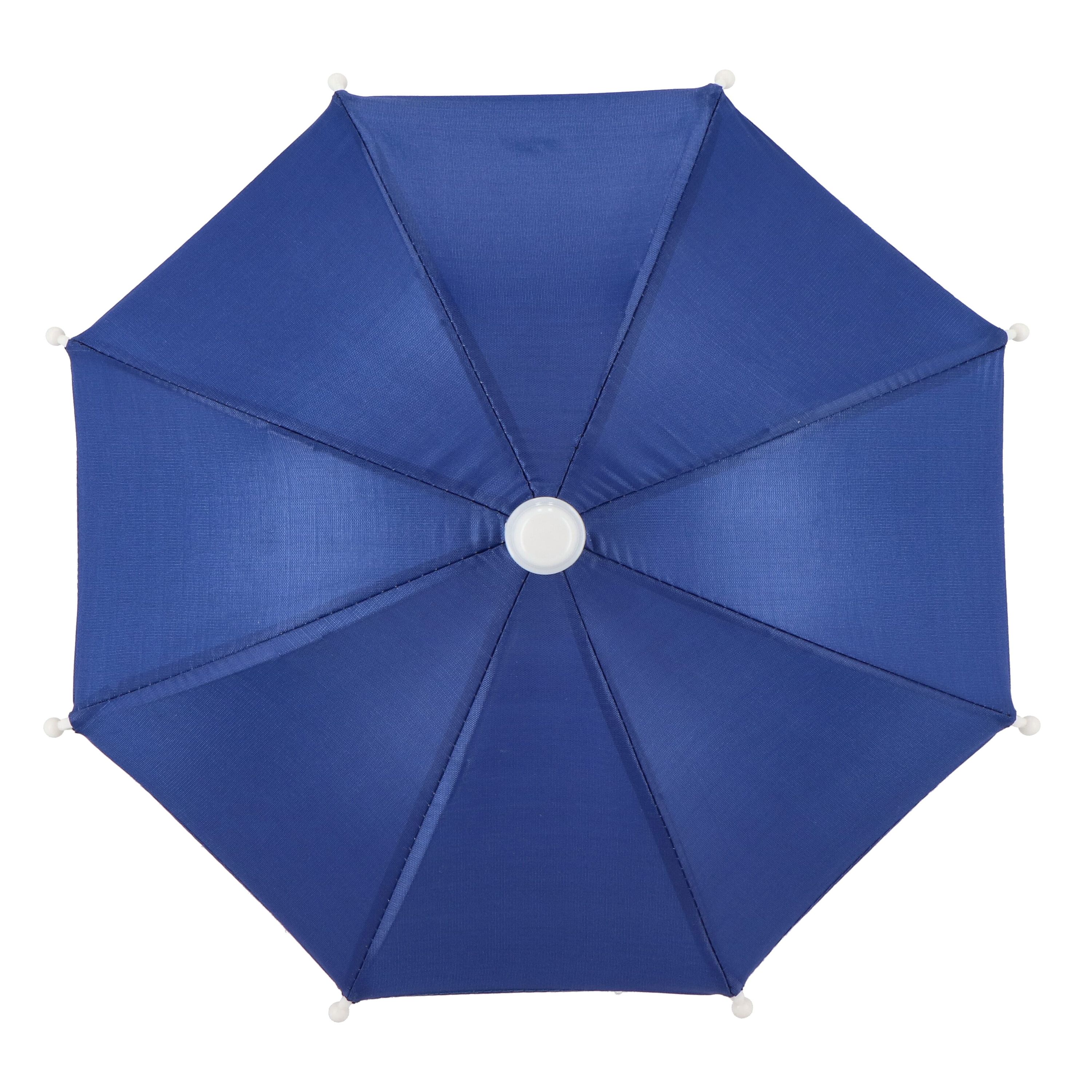Telefon-Regenschirm mit Saugnapfhalterung  - blau-684