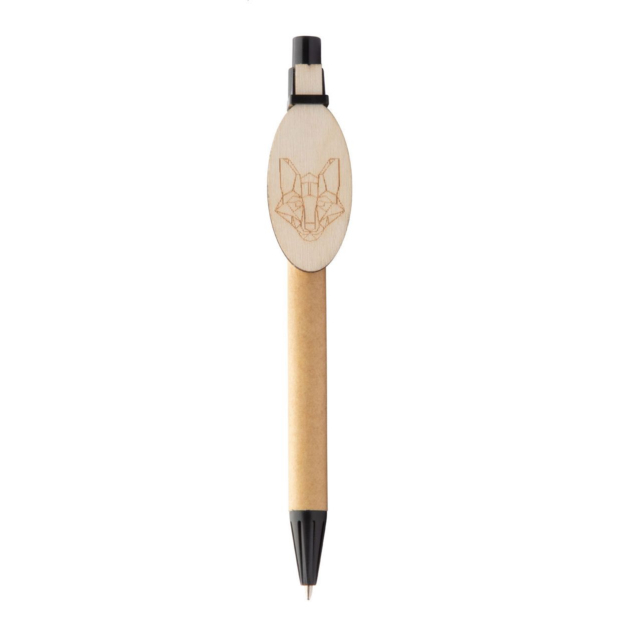 Kugelschreiber CreaClip Eco - schwarz - natur-639
