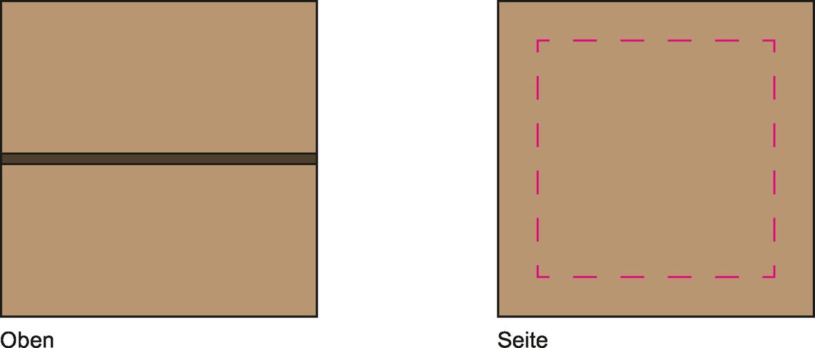 Veredelungsposition mittig auf Seite